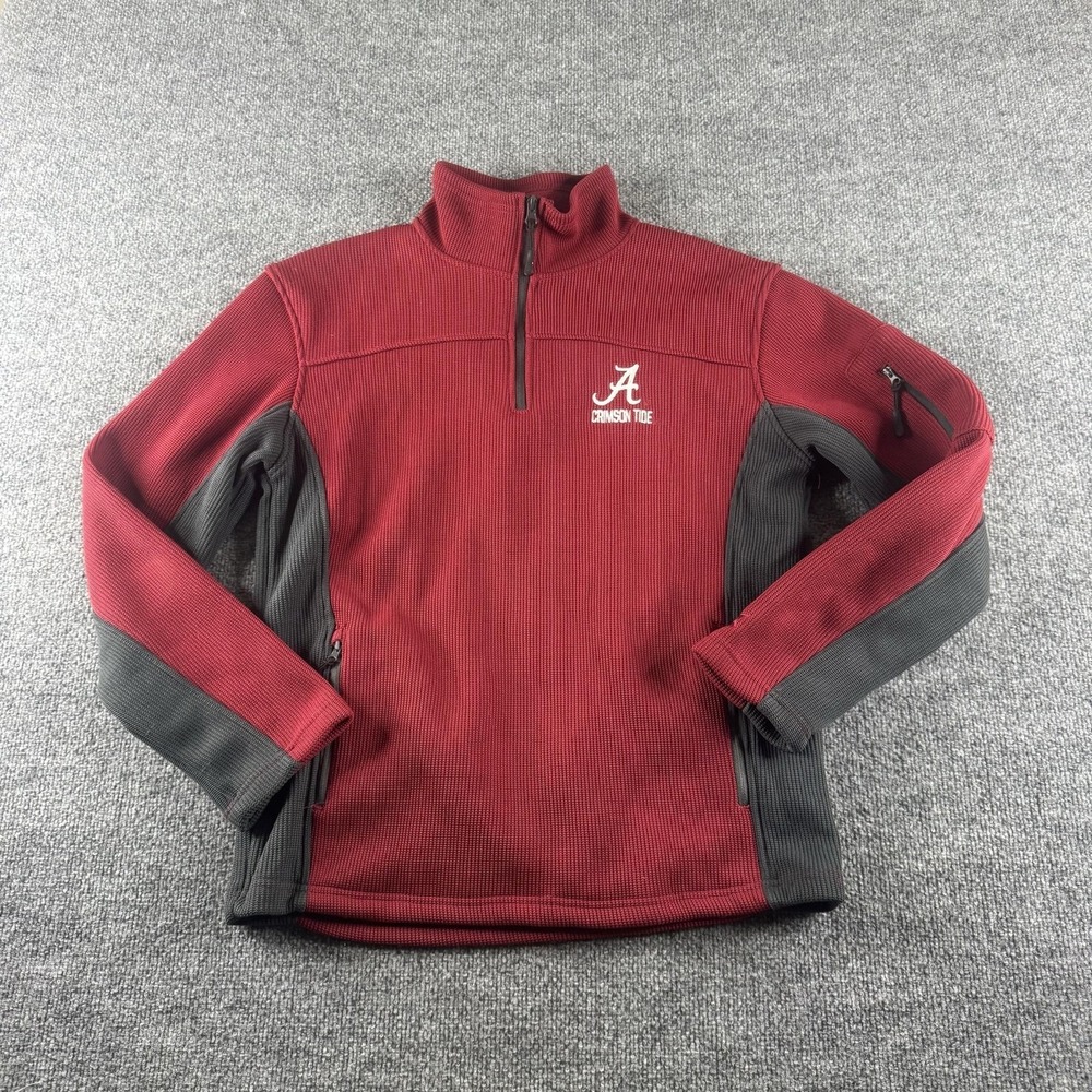 Alabama Crimson Tide Jacket Mens Medium Red NCAA Football Colosseum Quarter Zip